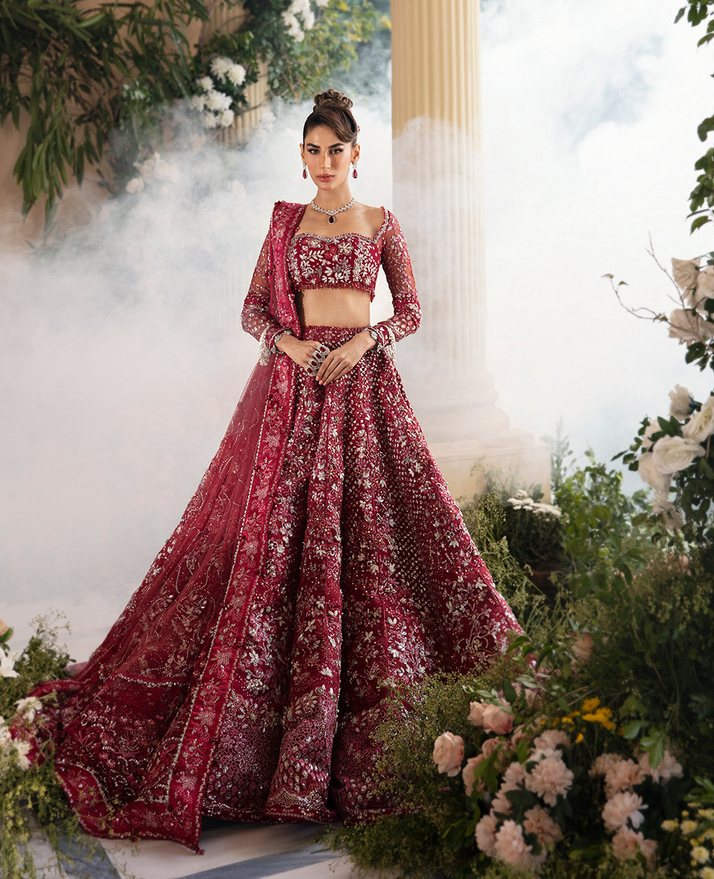 Elara – Maroon Enchanté Bridal Set