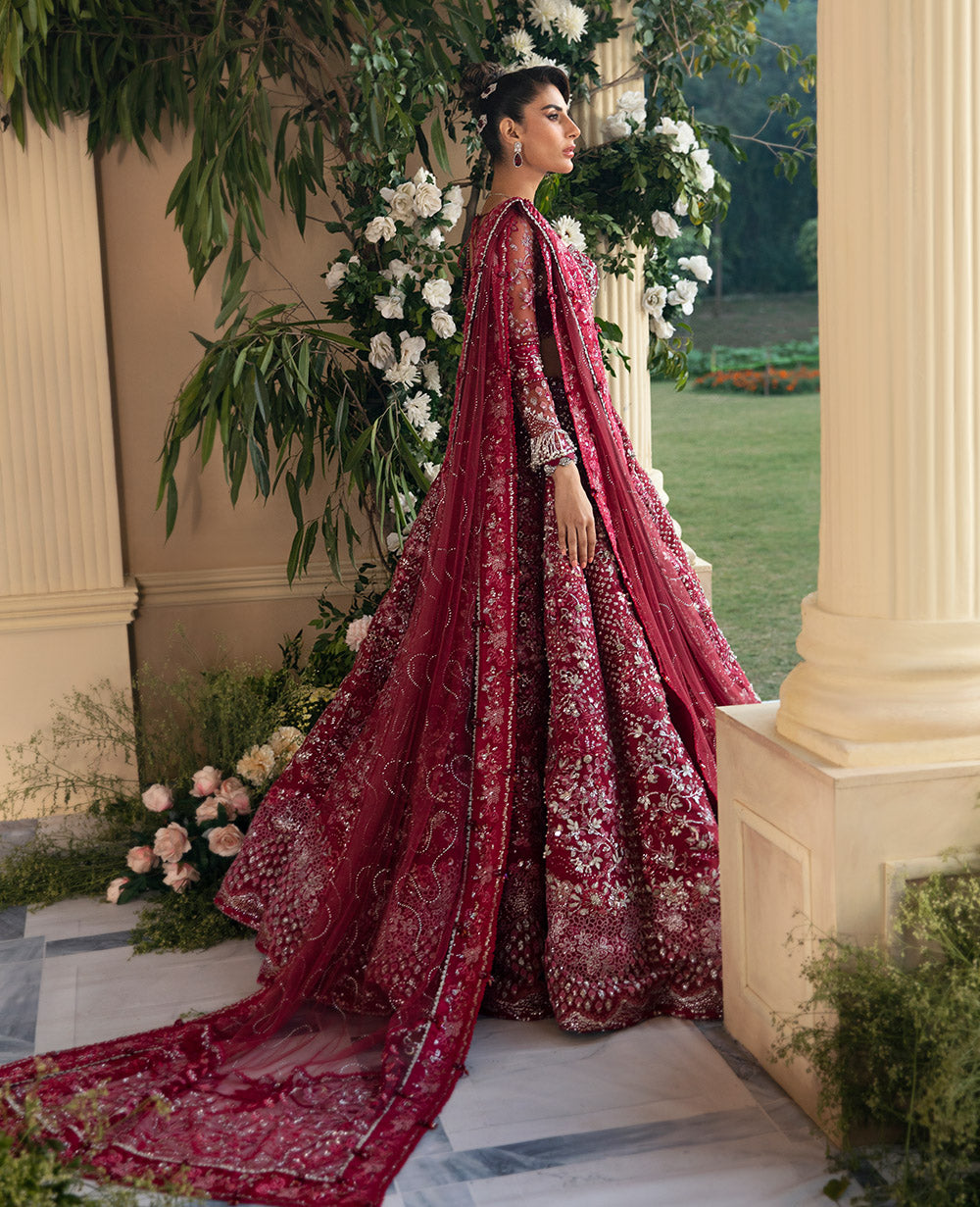 Elara – Maroon Enchanté Bridal Set
