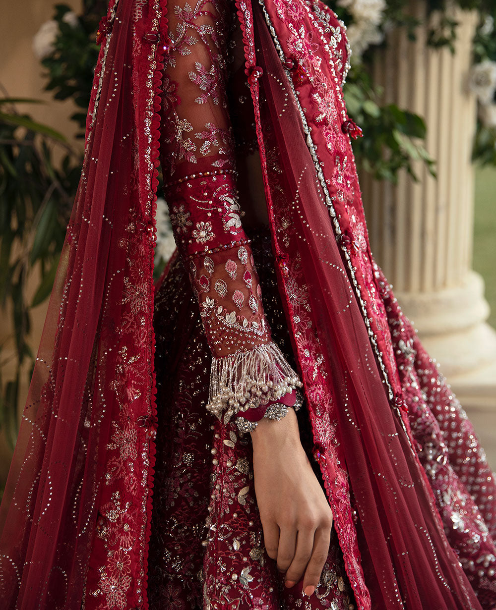 Elara – Maroon Enchanté Bridal Set
