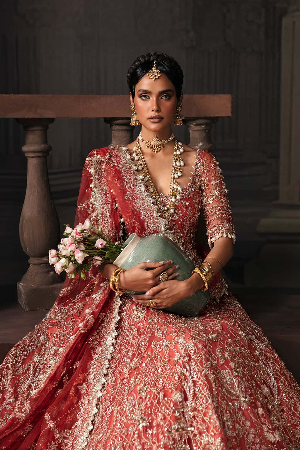 Afsana – Crimson Gold Bridal Ensemble
