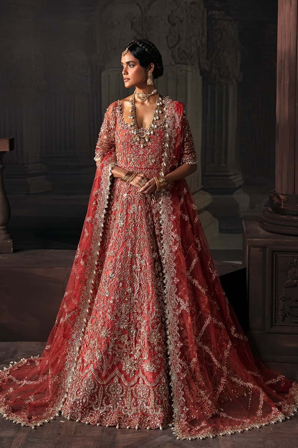 Afsana – Crimson Gold Bridal Ensemble