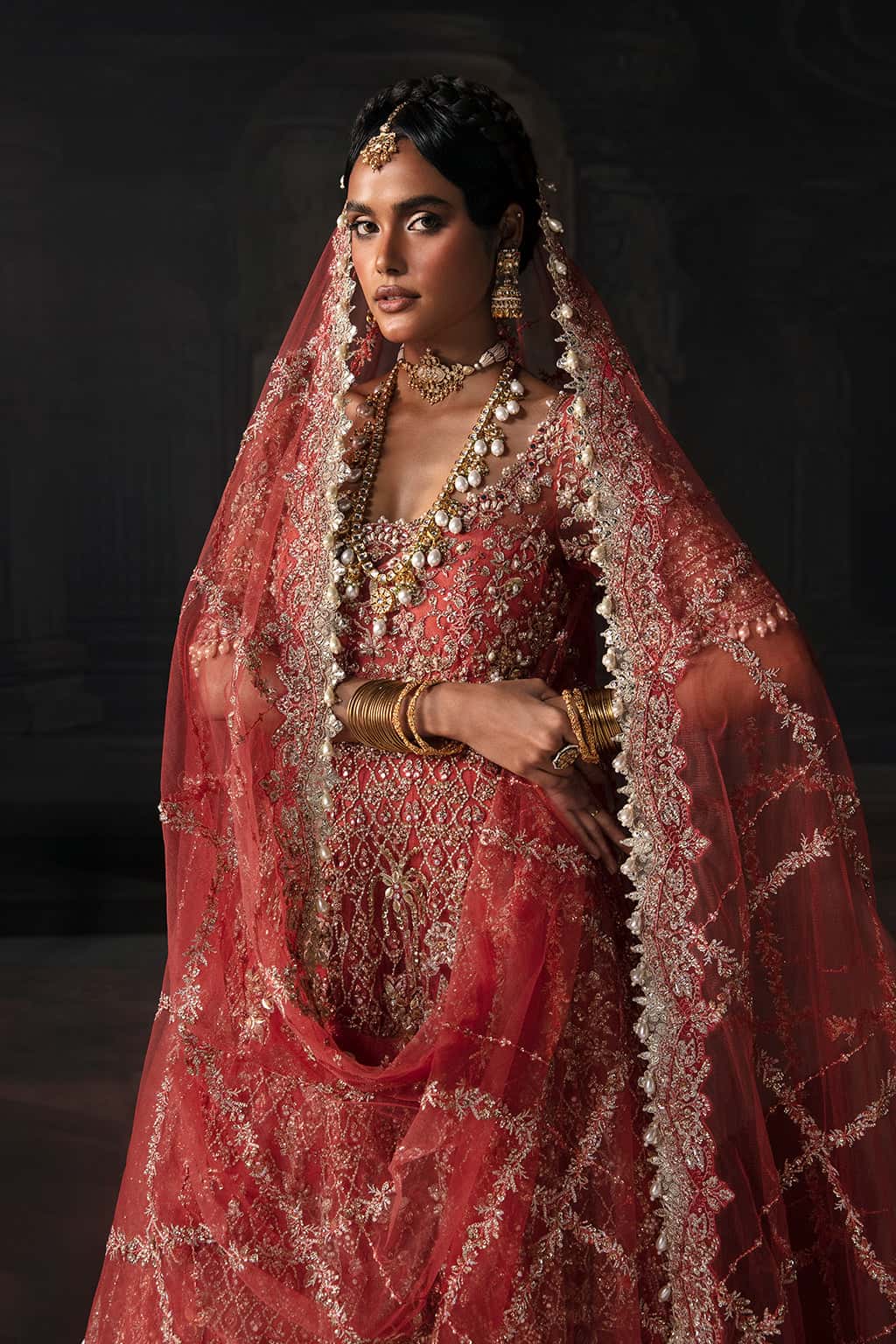 Afsana – Crimson Gold Bridal Ensemble