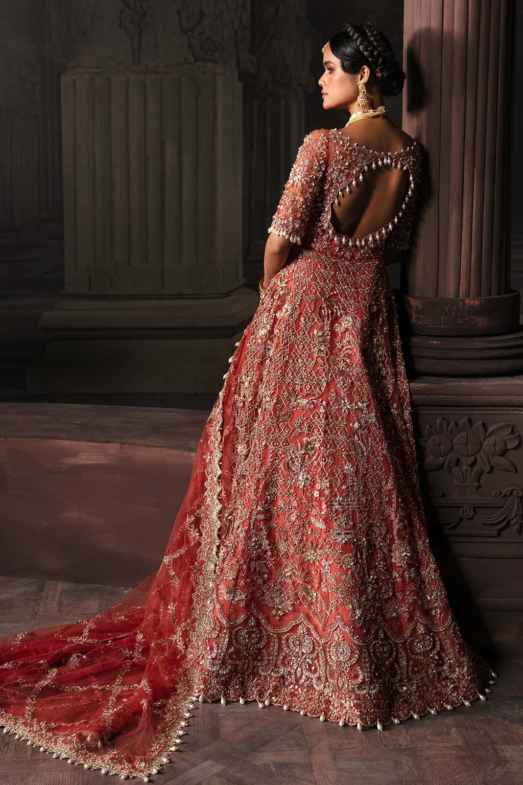 Afsana – Crimson Gold Bridal Ensemble