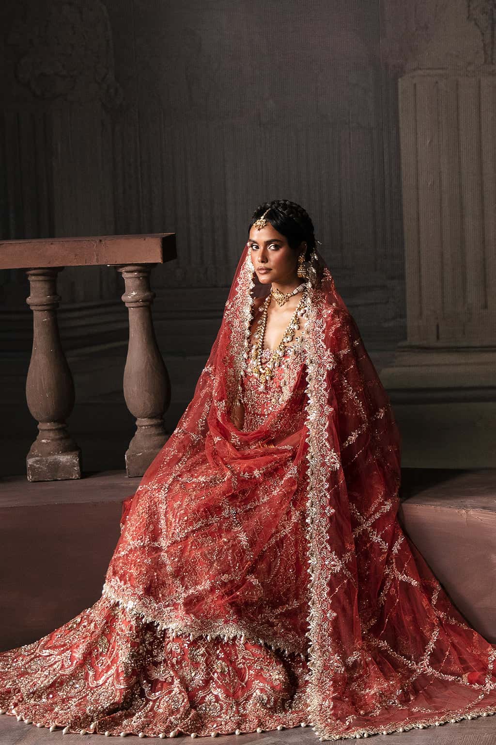 Afsana – Crimson Gold Bridal Ensemble