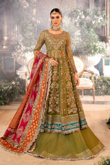Maria.B – D6 (Olive Green & Maroon Organza)