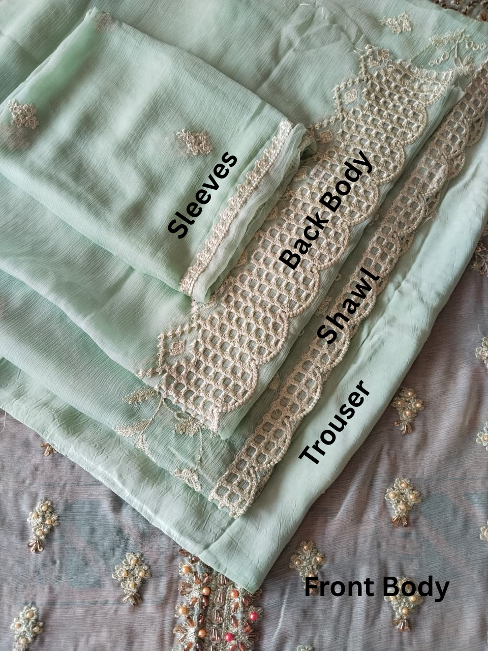 Chiffon 3pc with Handwork