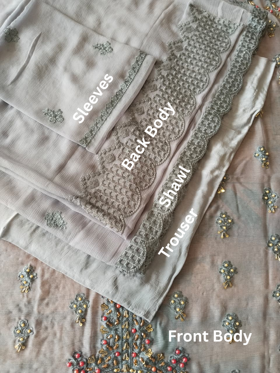 Chiffon 3pc with Handwork