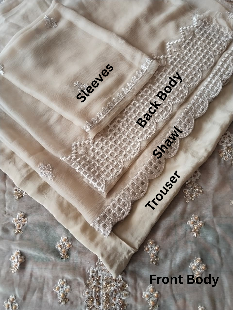 Chiffon 3pc with Handwork