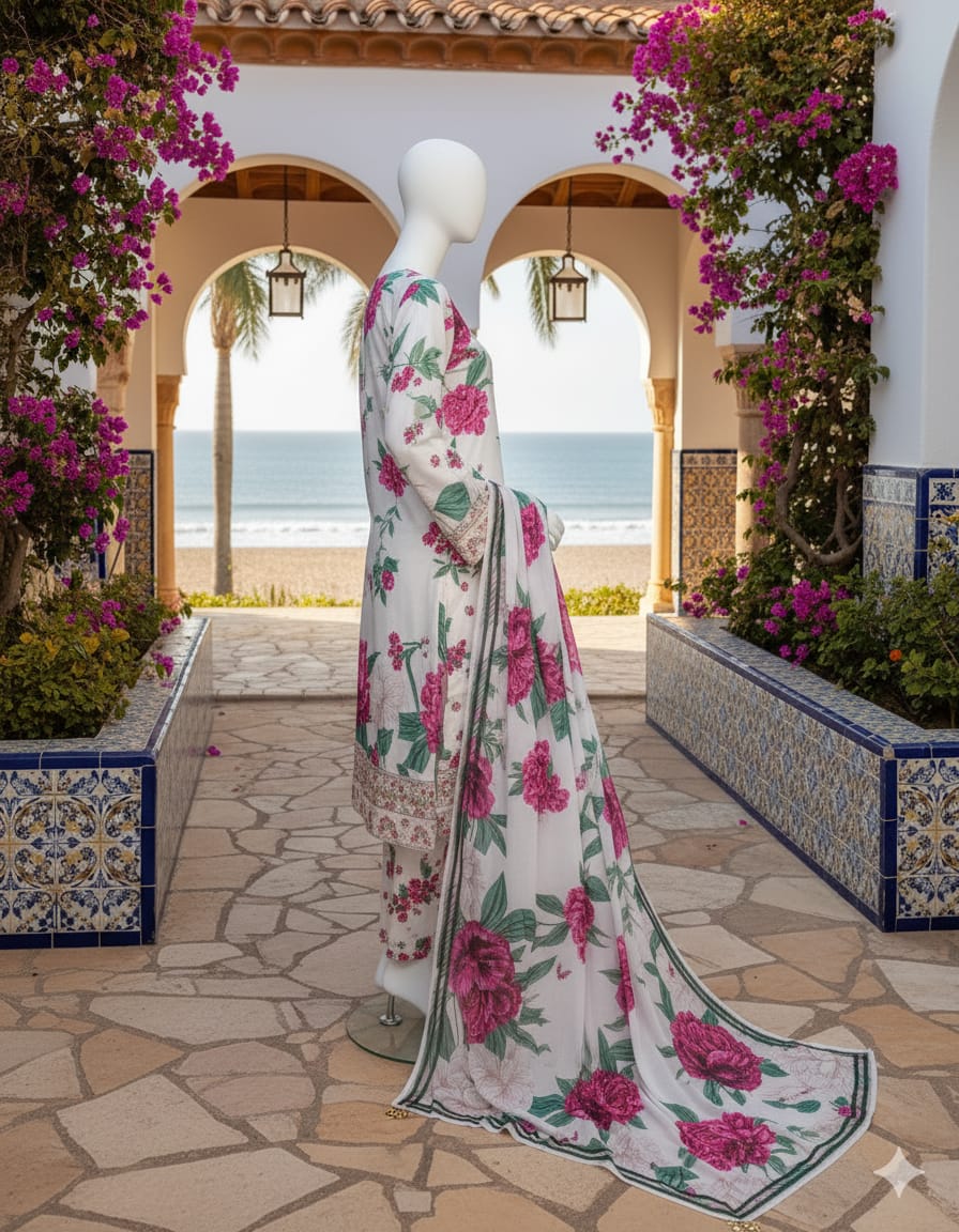 Double Shaded Premium Silk 3 Piece D6