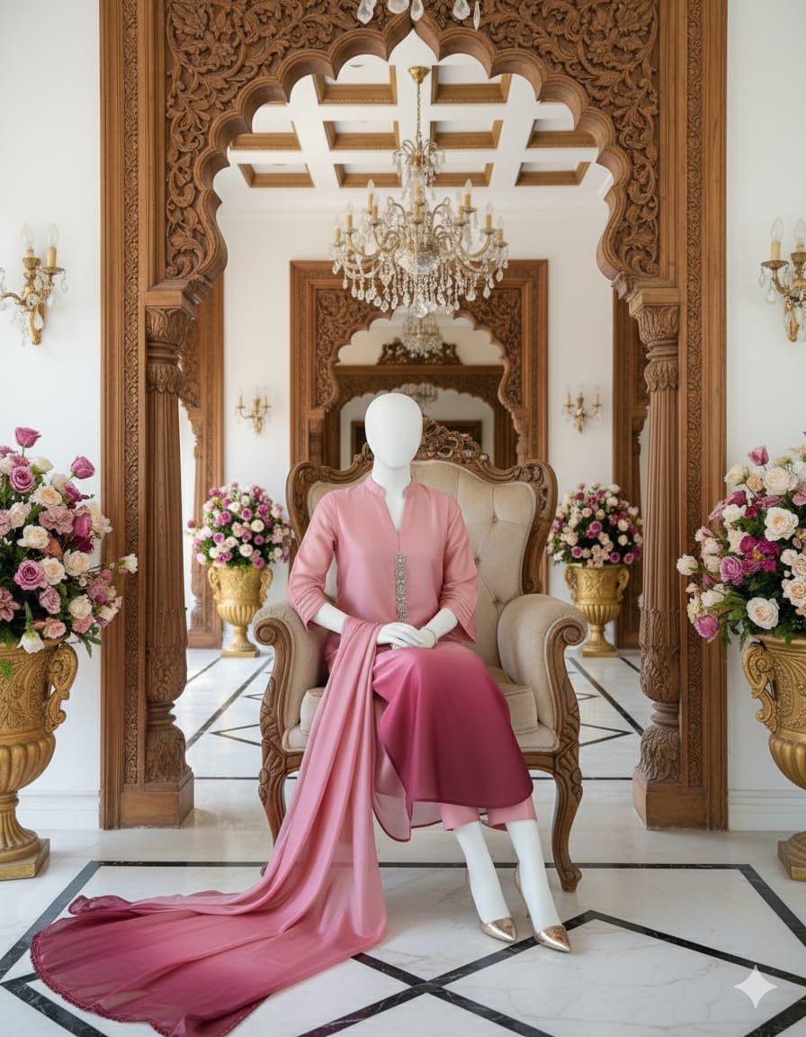 Double Shaded Premium Silk 3 Piece D7