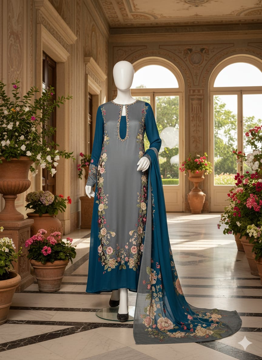 Double Shaded Premium Silk 3 Piece D3