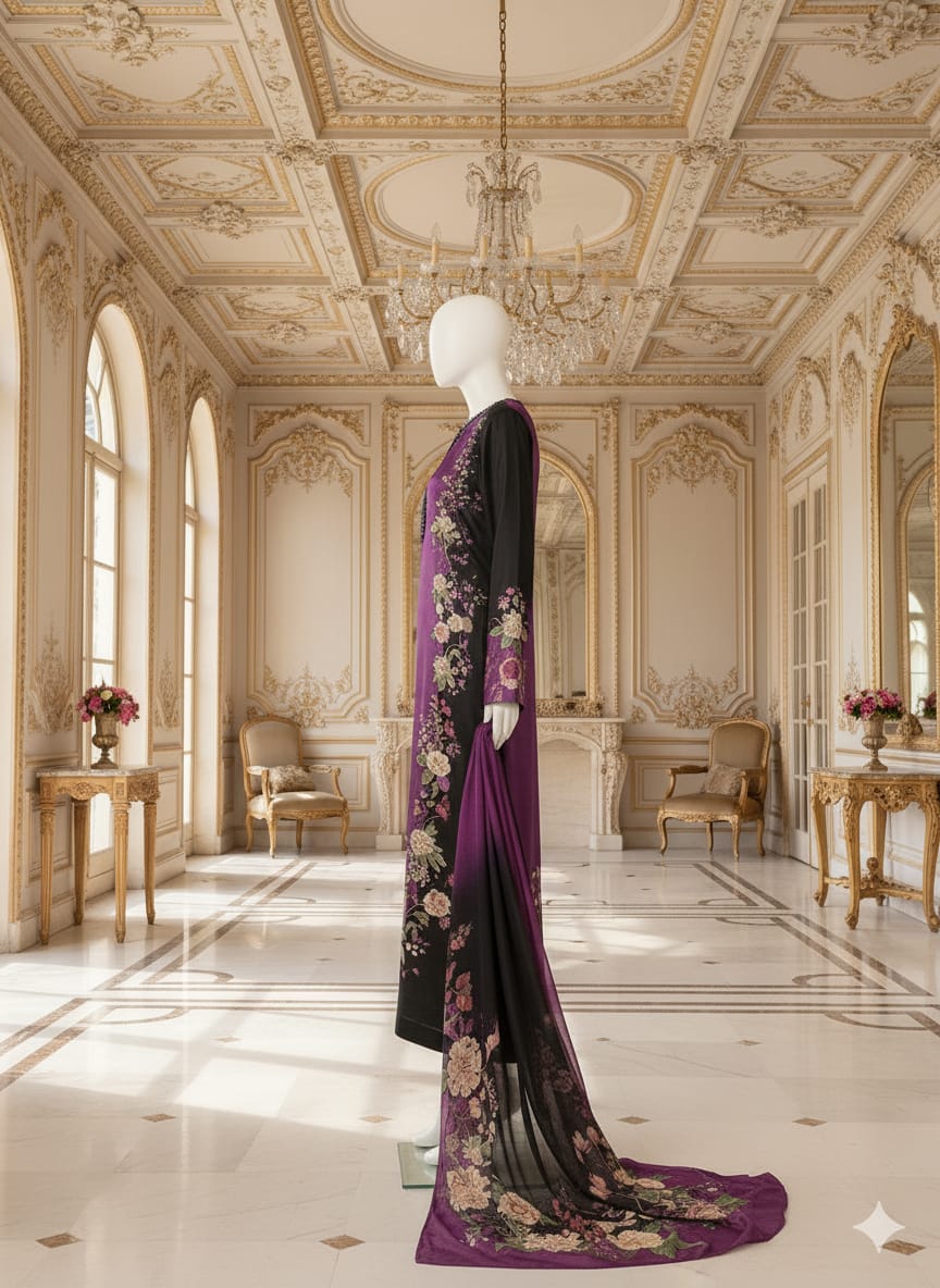 Double Shaded Premium Silk 3 Piece D5