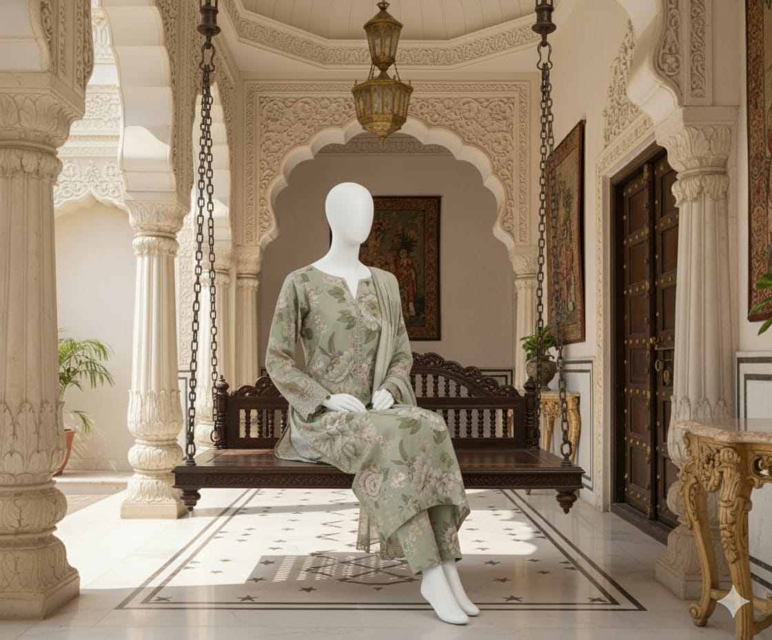 Digital Printed 3pc Karandi D2