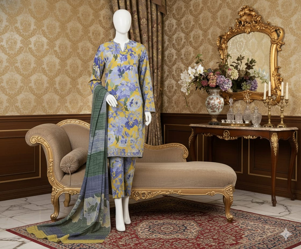 Digital Printed 3pc Karandi D5