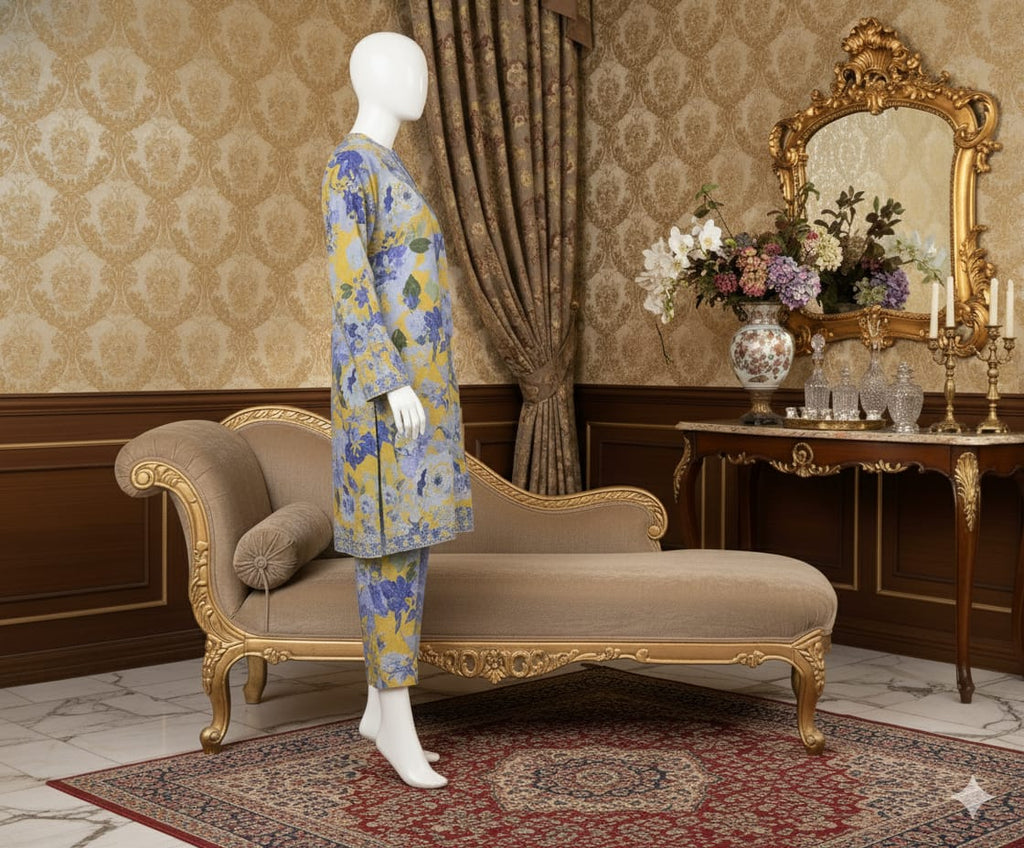 Digital Printed 3pc Karandi D5