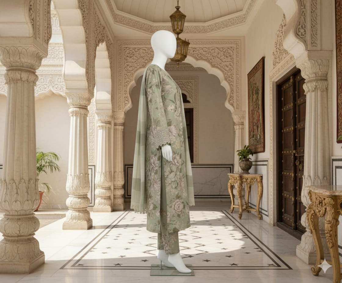 Digital Printed 3pc Karandi D2