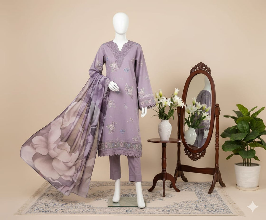 Digital Printed 3pc Karandi D4