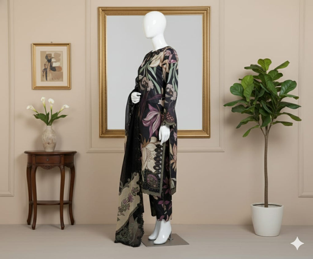 Digital Printed 3pc Karandi D6