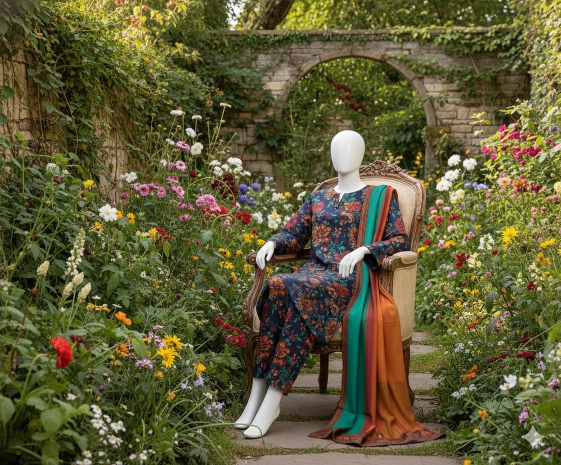 Digital Printed 3pc Karandi D1