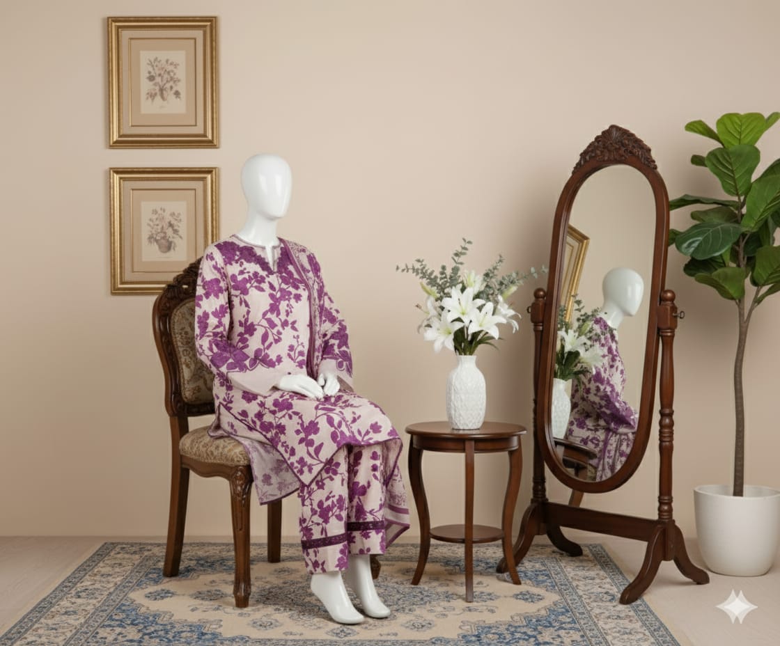 Digital Printed 3pc Karandi D3