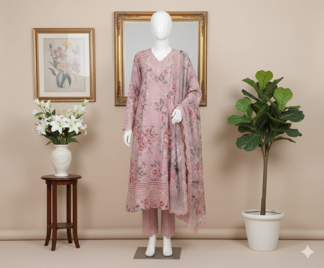 Digital Printed 3pc Karandi D7