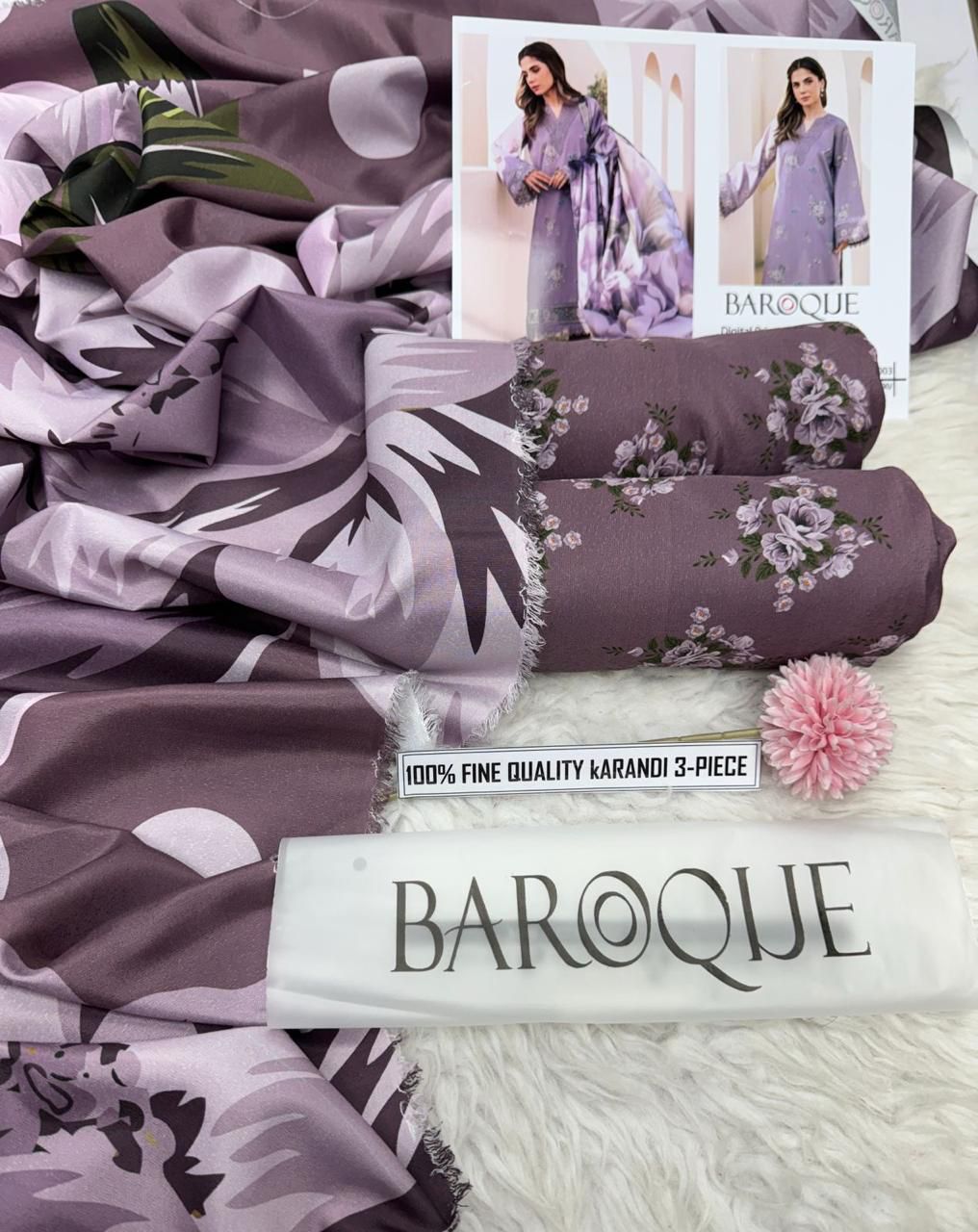 Digital Printed 3pc Karandi D4