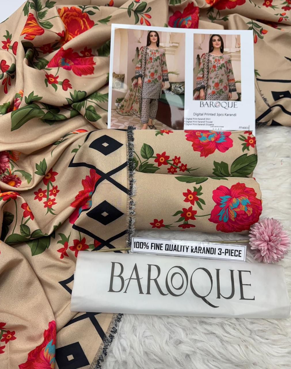 Digital Printed 3pc Karandi D8