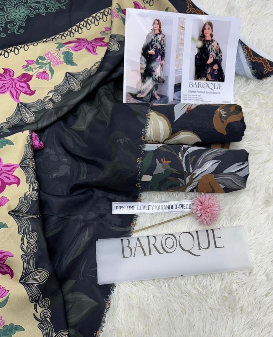 Digital Printed 3pc Karandi D6
