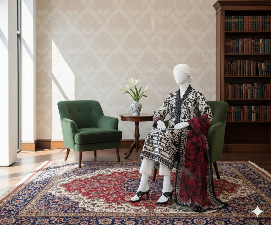 Digital Printed 3pc Karandi D9