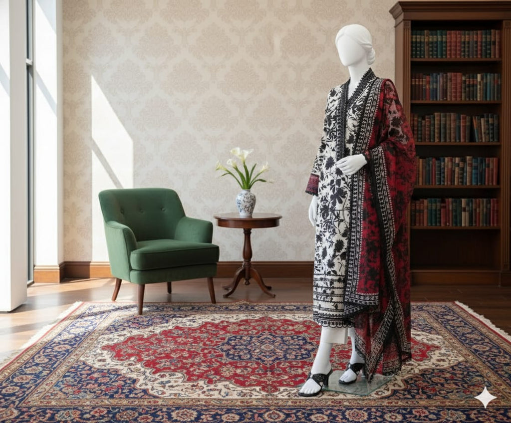 Digital Printed 3pc Karandi D9