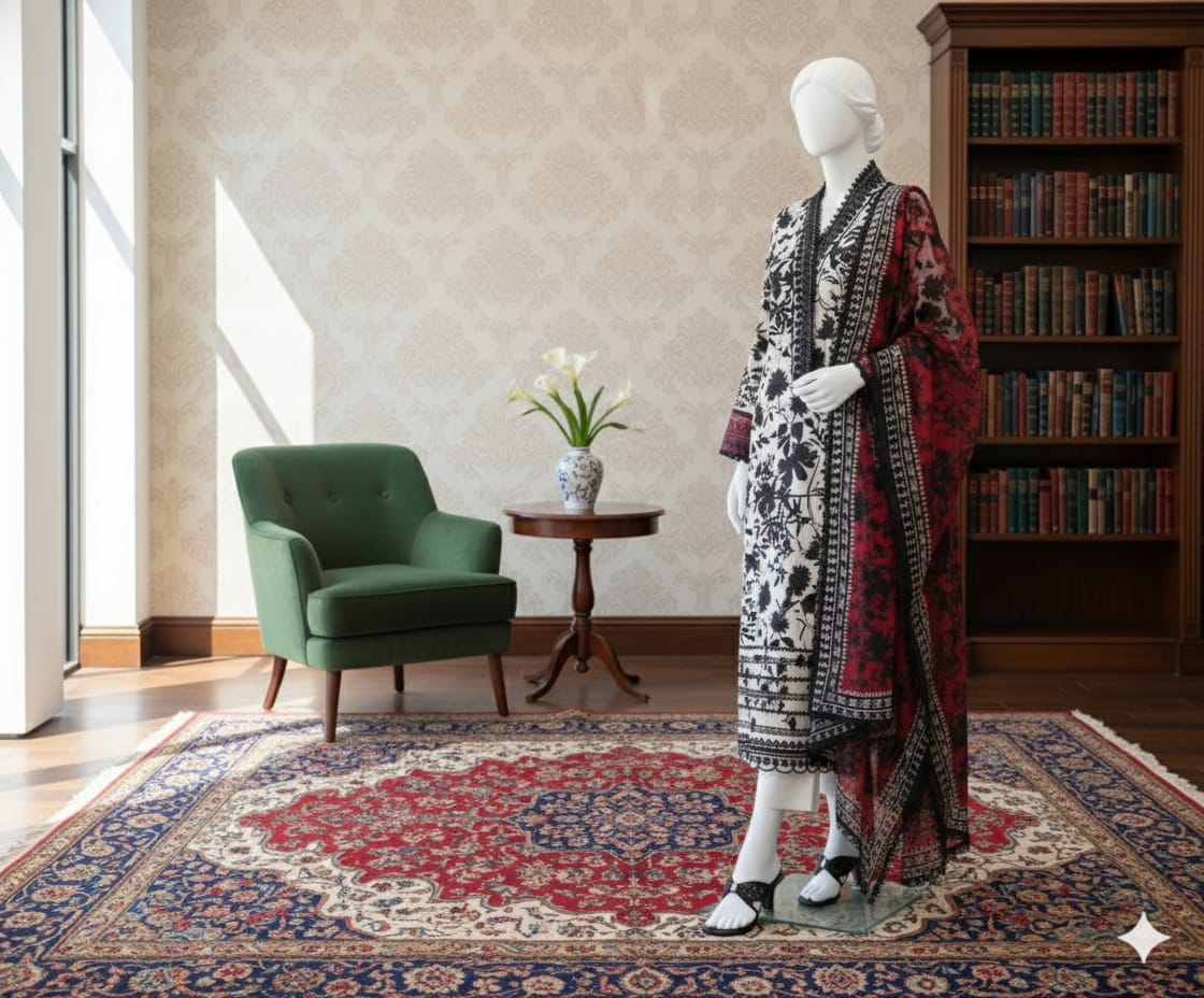 Digital Printed 3pc Karandi D9