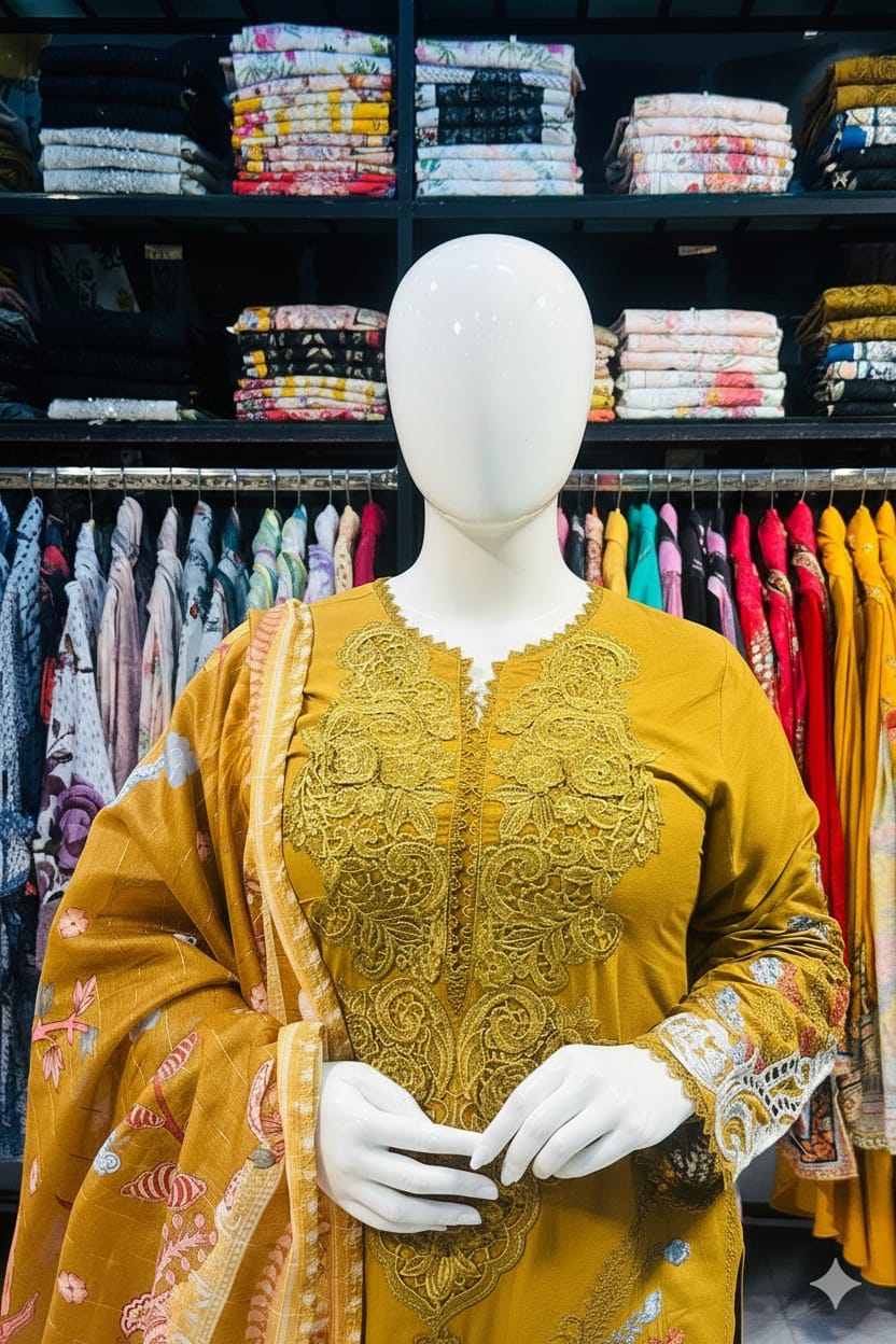 Stitched Luxury Lawn 3pc 5728