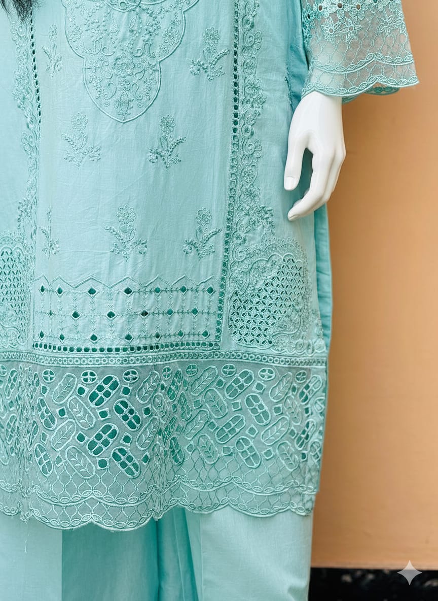 Stitched Luxury Lawn 3pc 6668