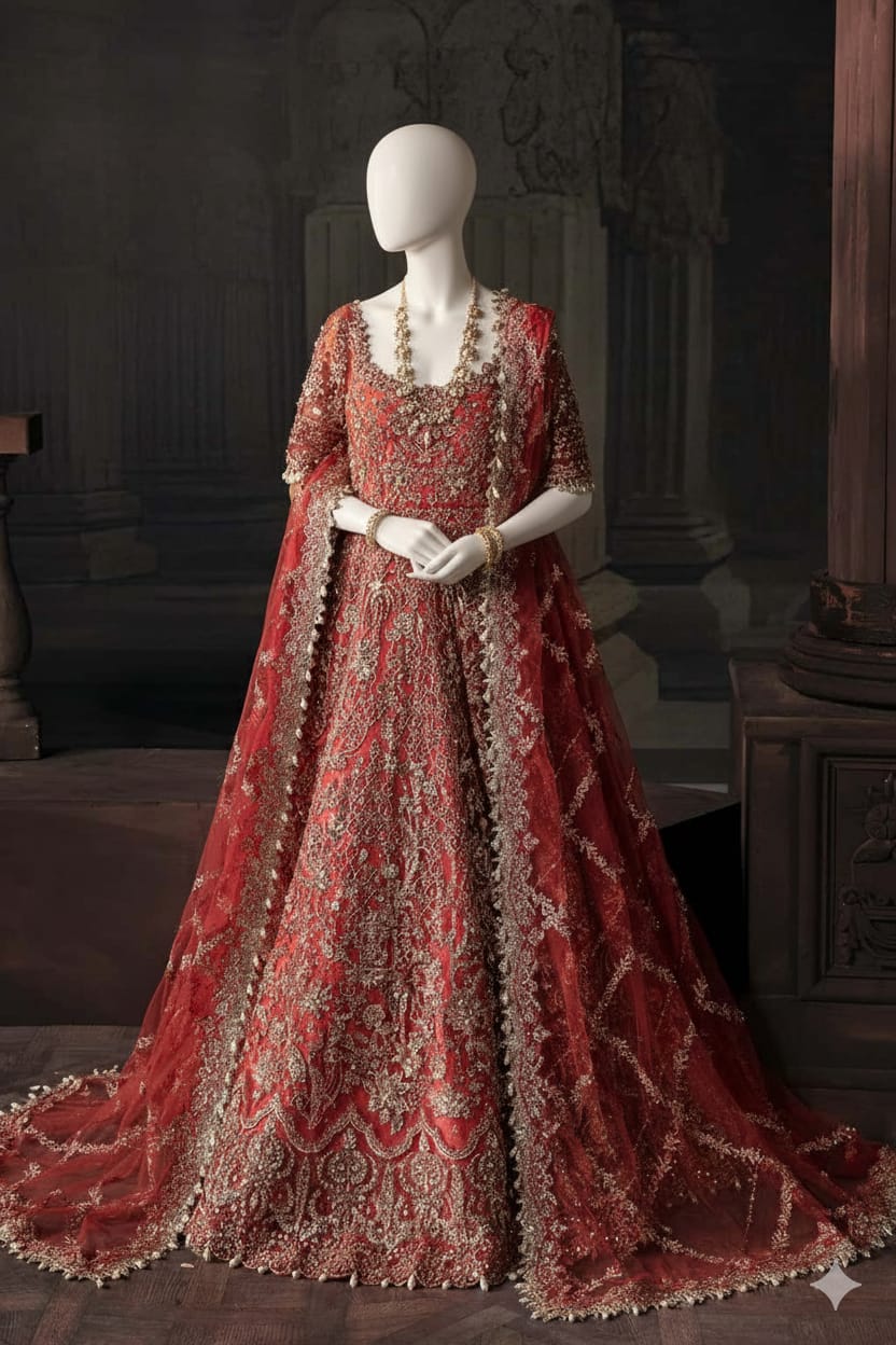 Afsana – Crimson Gold Bridal Ensemble