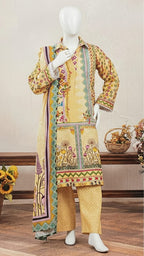 Digital Printed Khaddar 3 Piece Suit D4