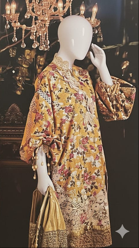 Digital Printed Khaddar 3 Piece Suit D2