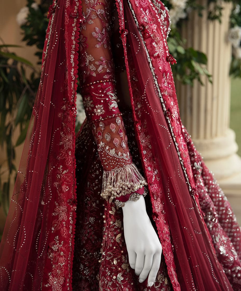 Elara – Maroon Enchanté Bridal Set