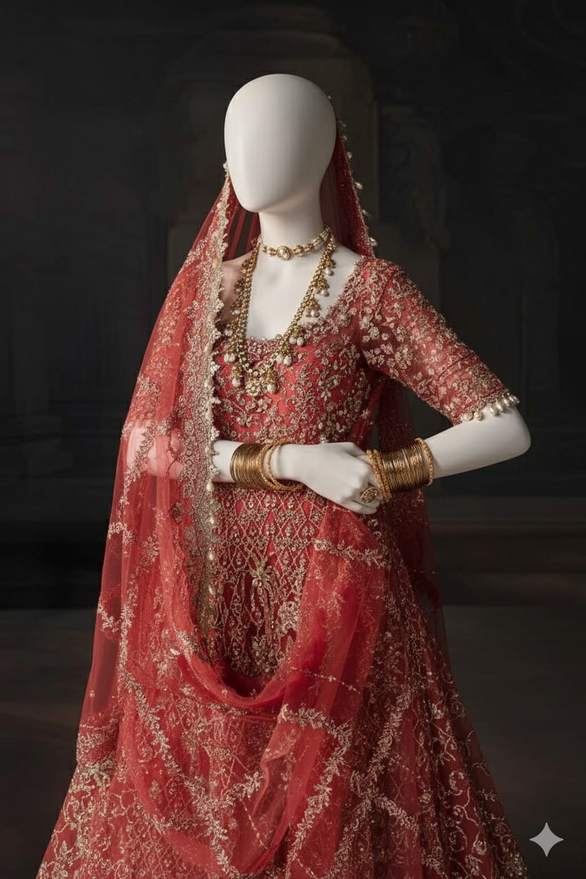 Afsana – Crimson Gold Bridal Ensemble