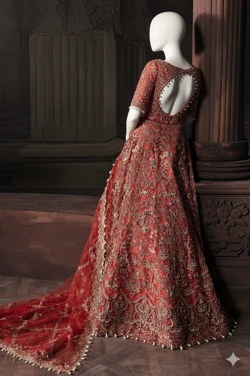Afsana – Crimson Gold Bridal Ensemble