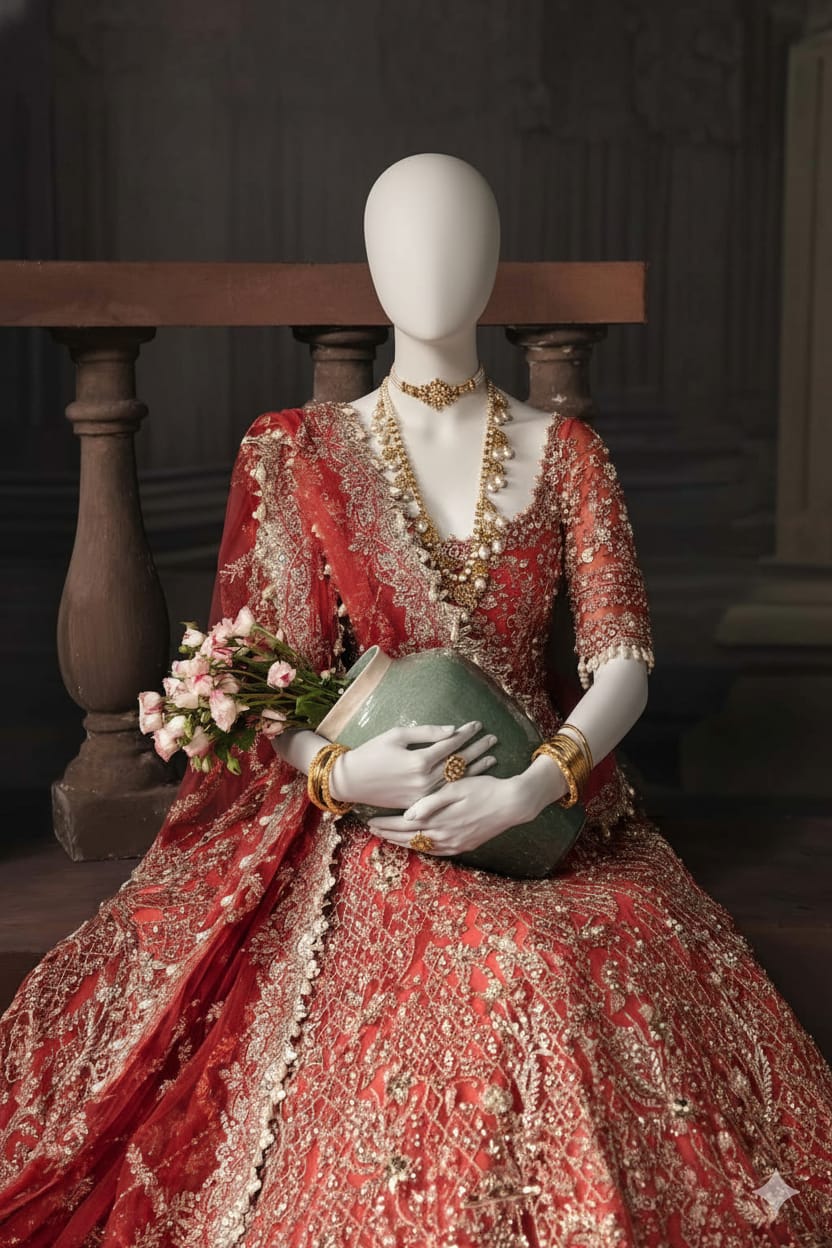 Afsana – Crimson Gold Bridal Ensemble