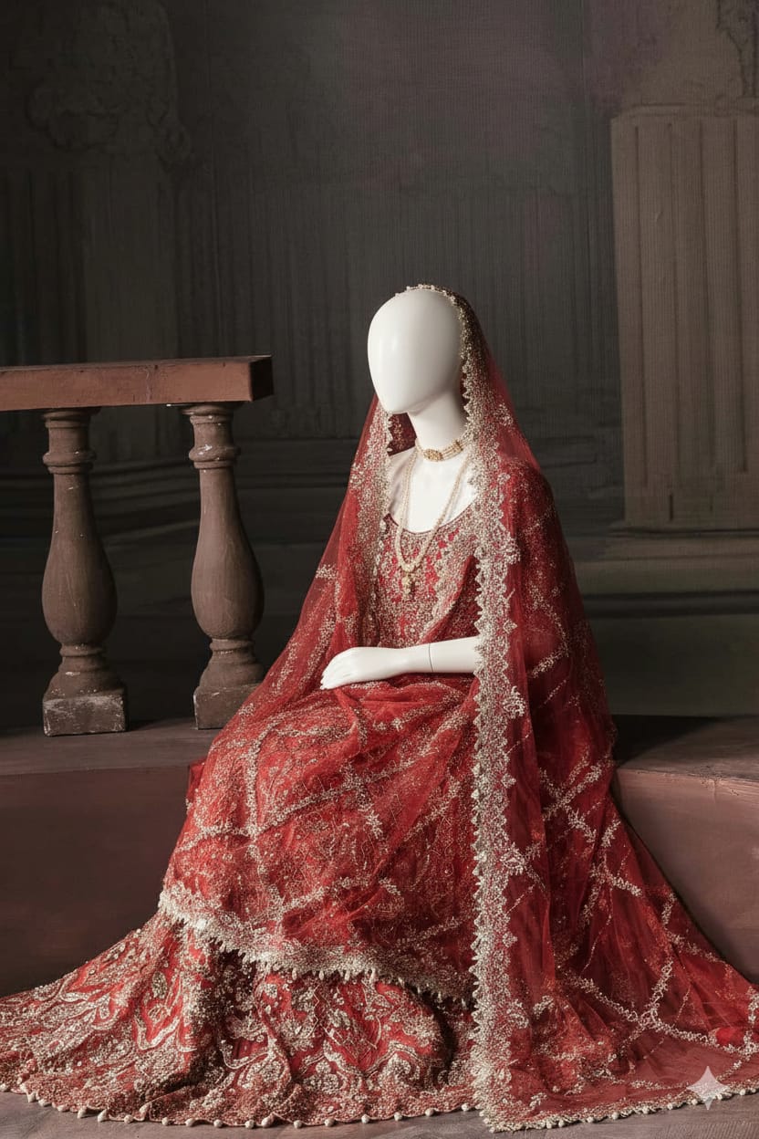 Afsana – Crimson Gold Bridal Ensemble