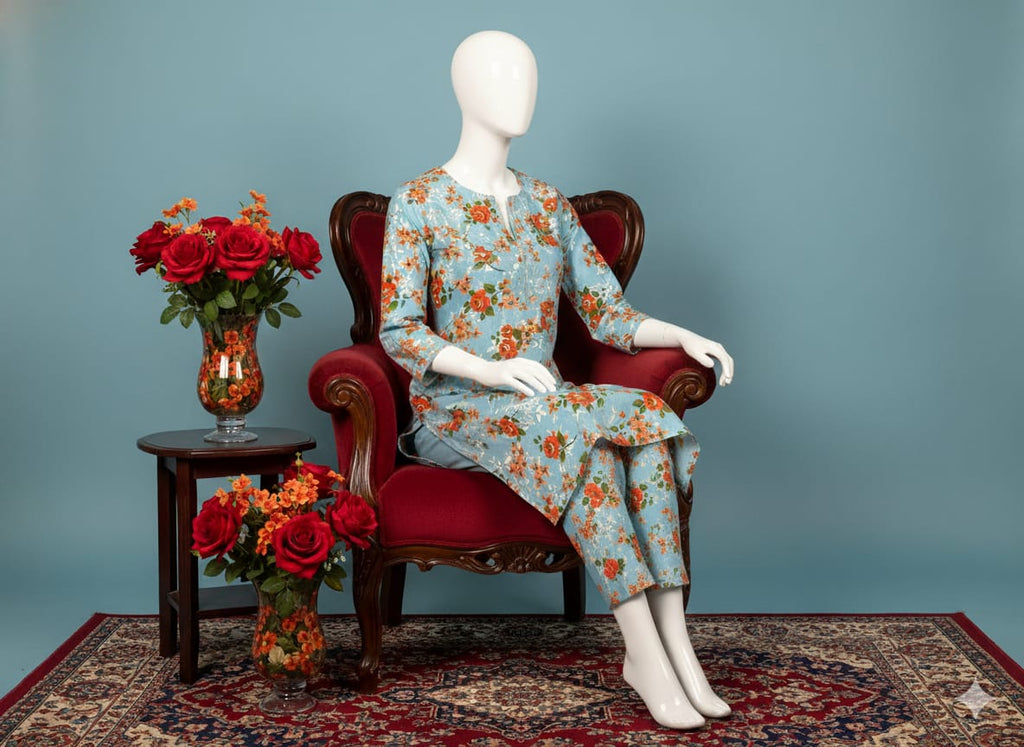 Digital Printed Khaddar 2 Piece Suit D12