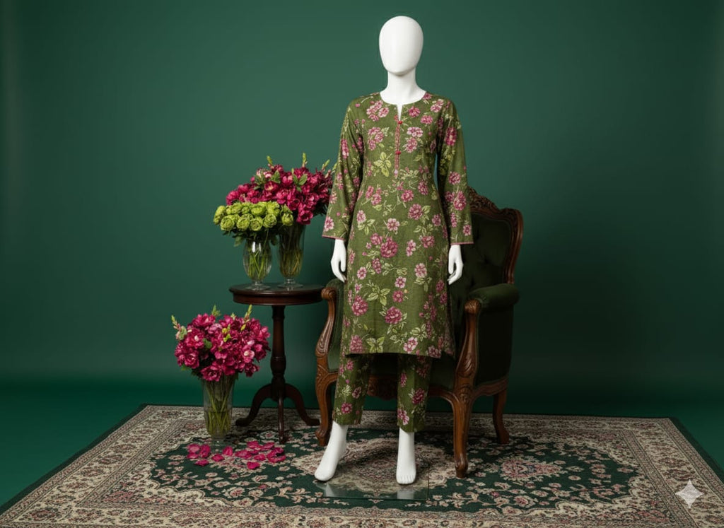 Digital Printed Khaddar 2 Piece Suit D8