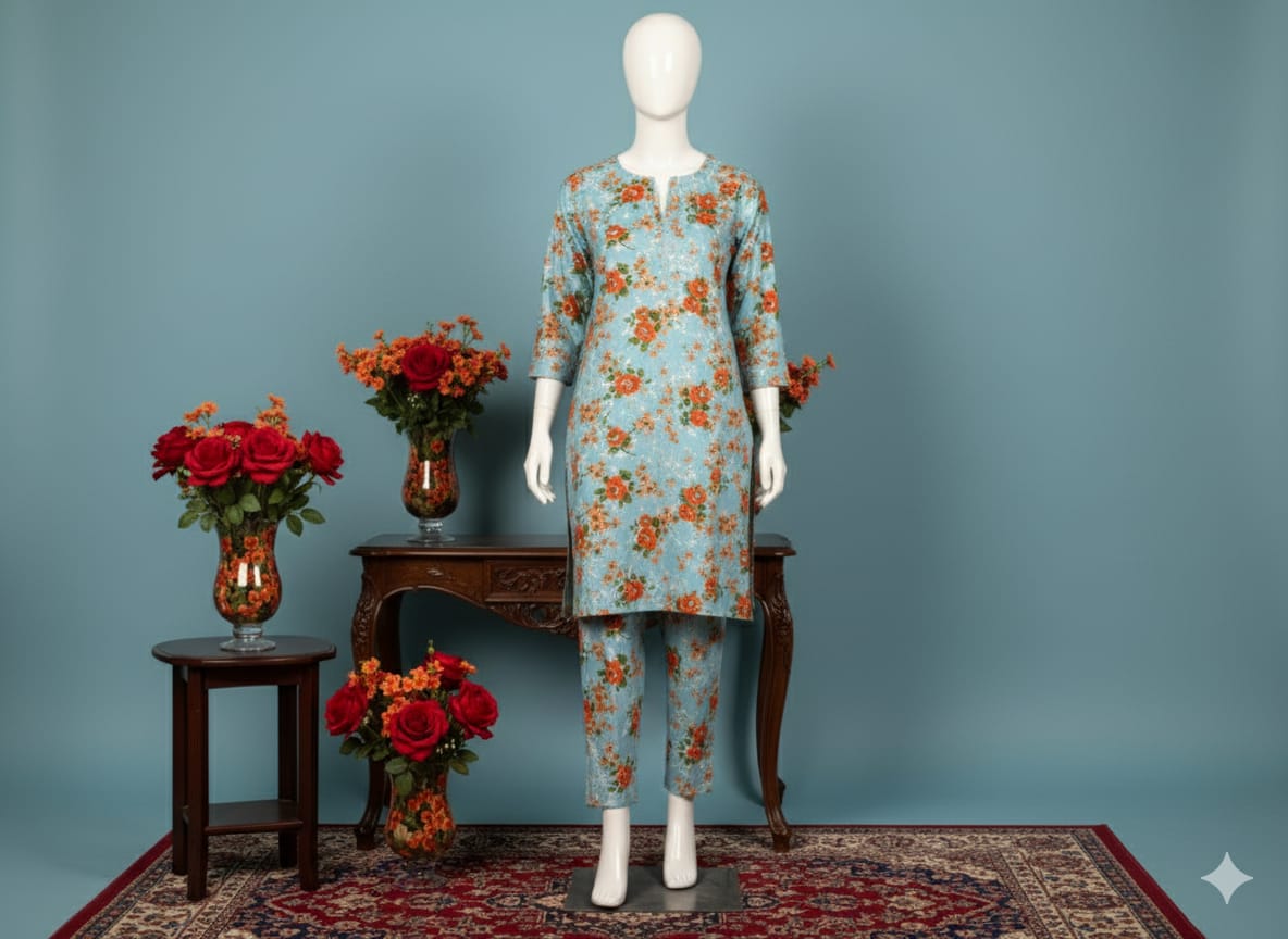 Digital Printed Khaddar 2 Piece Suit D12