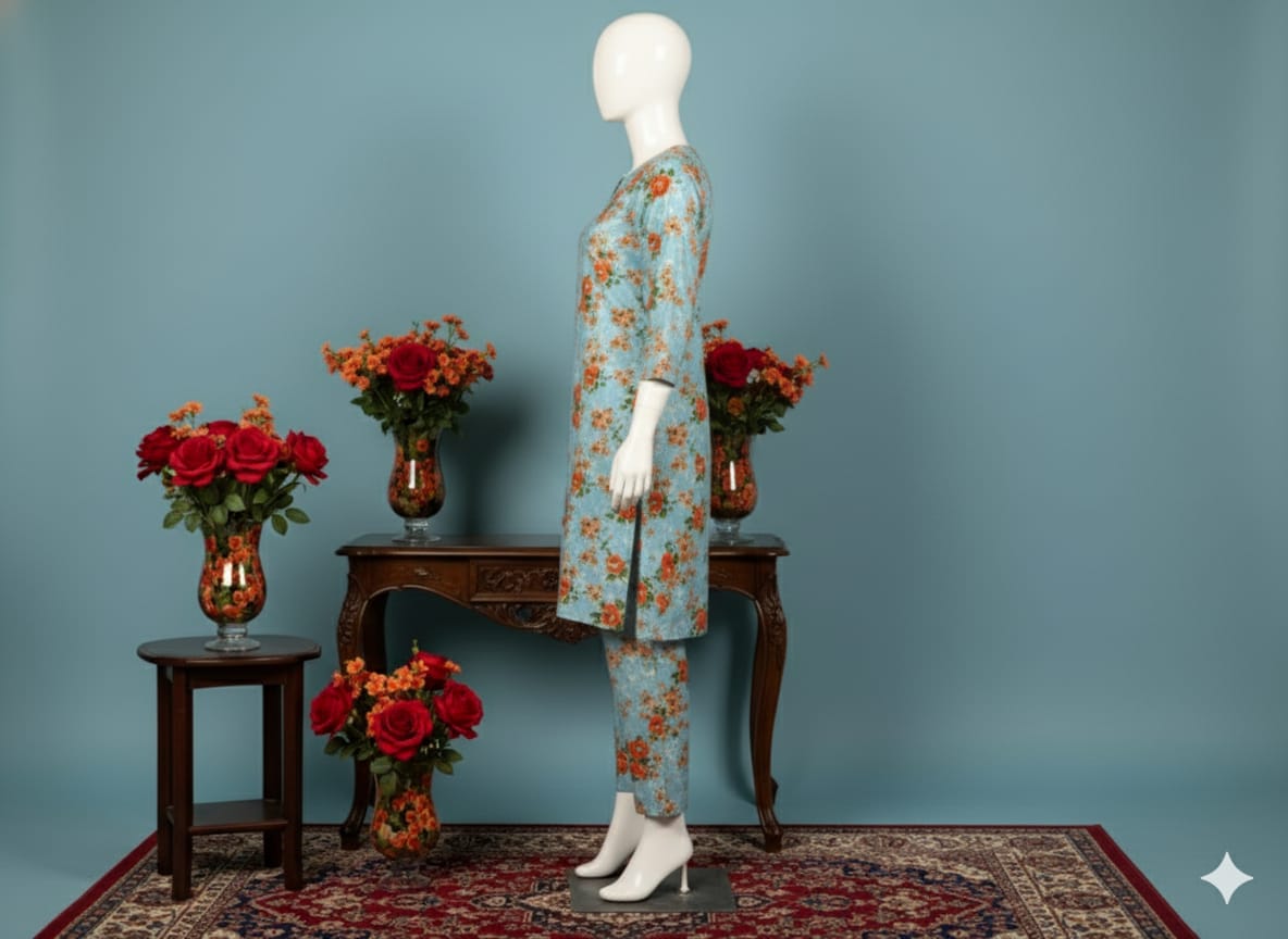 Digital Printed Khaddar 2 Piece Suit D12