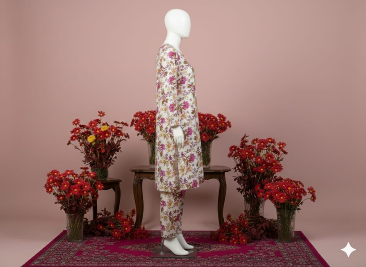 Digital Printed Khaddar 2 Piece Suit D6