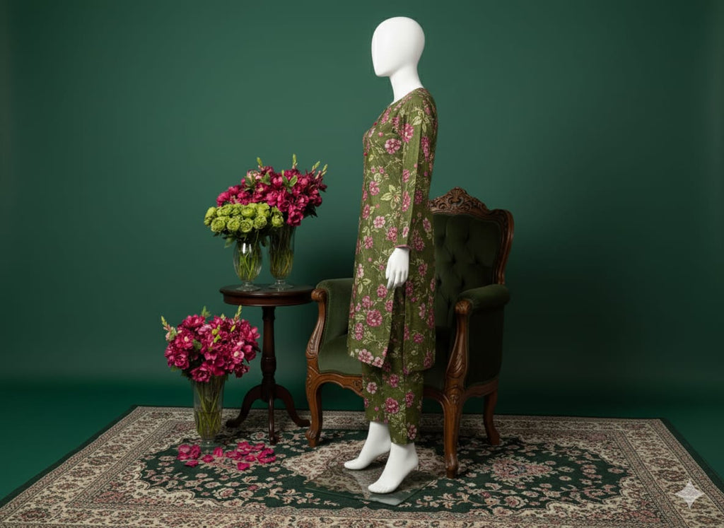 Digital Printed Khaddar 2 Piece Suit D8