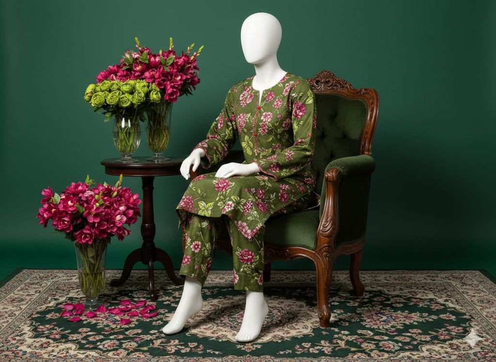 Digital Printed Khaddar 2 Piece Suit D8