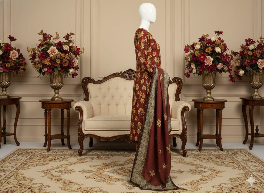 Digital Printed Khaddar 3 Piece Suit D11