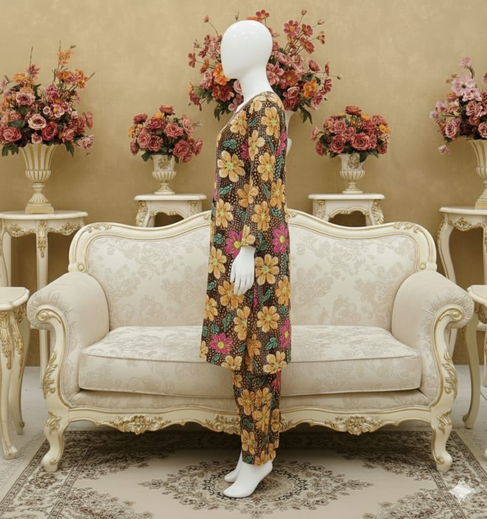 Digital Printed Khaddar 2 Piece Suit D5